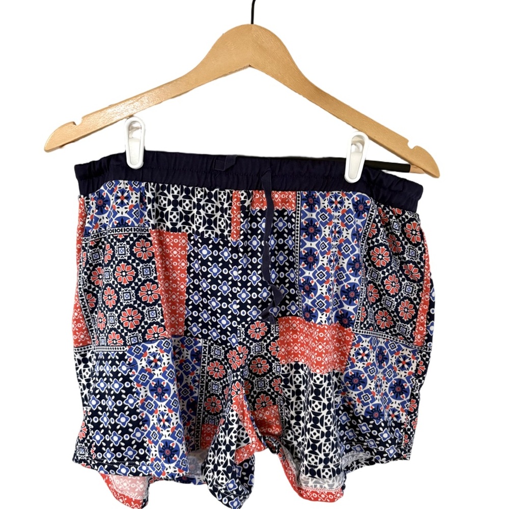 Cuddl Duds Patchwork Print Sleep Shorts | Size Large
